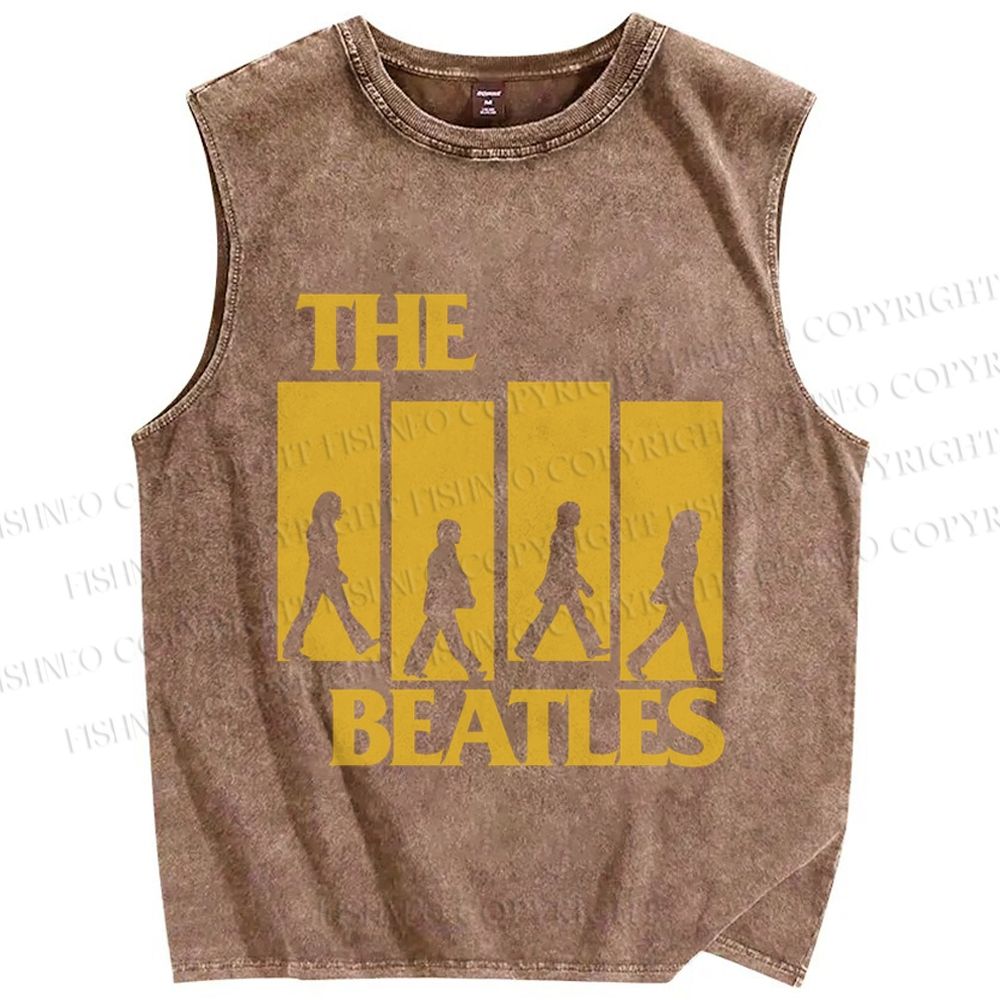 Unisex The Beatles Printed Washed Tank Top