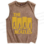 Unisex The Beatles Printed Washed Tank Top