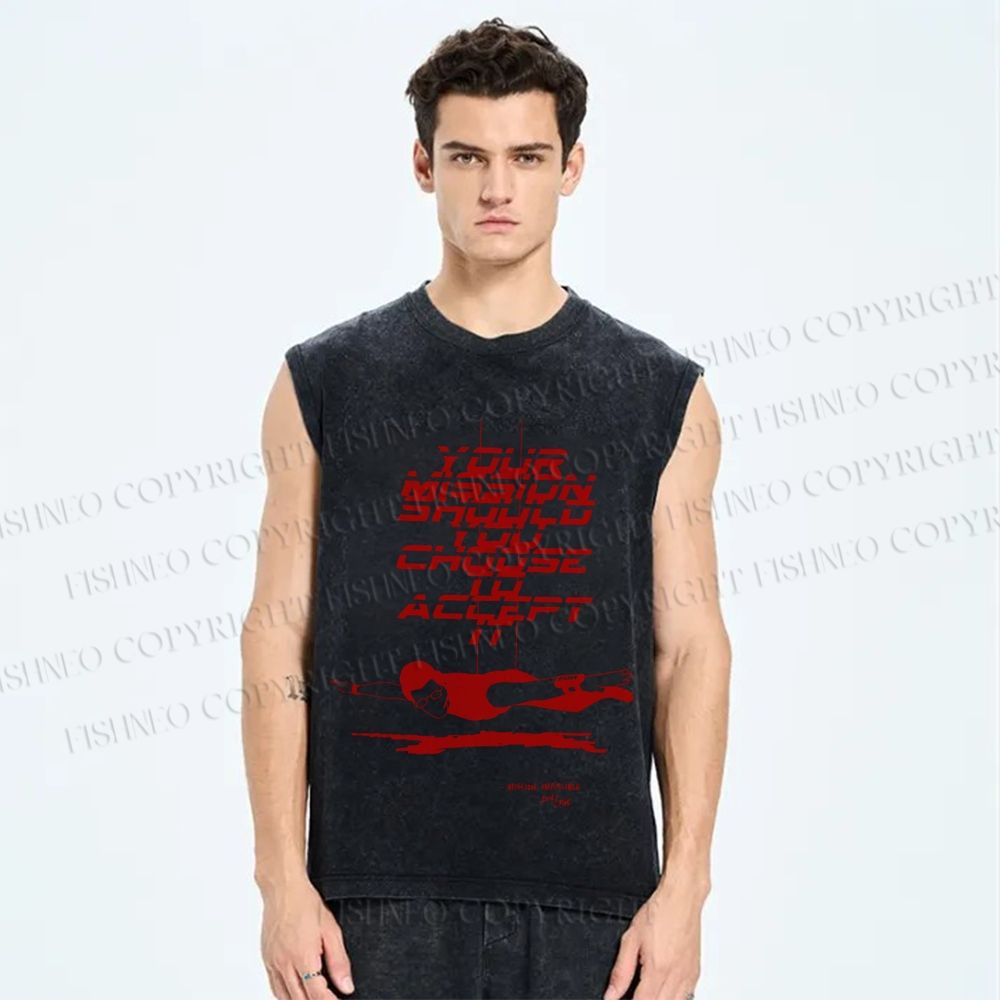 Unisex Mission： Impossible Printed Washed Tank Top
