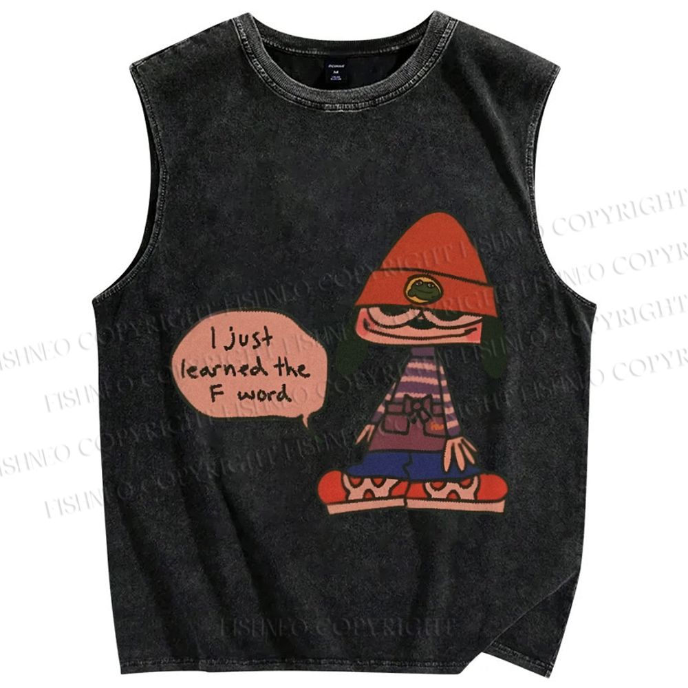 Unisex PaRappa the Rapper Printed Washed Tank Top