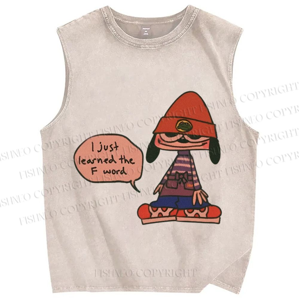 Unisex PaRappa the Rapper Printed Washed Tank Top
