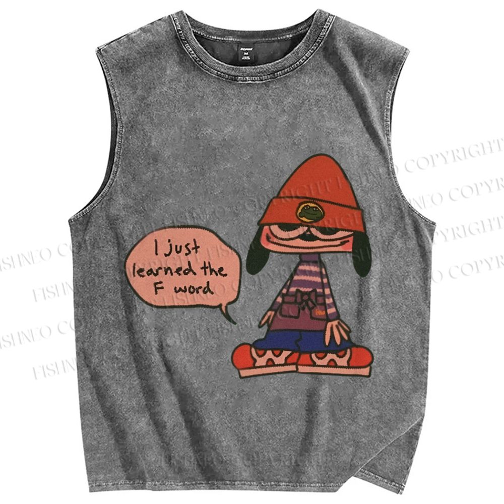 Unisex PaRappa the Rapper Printed Washed Tank Top