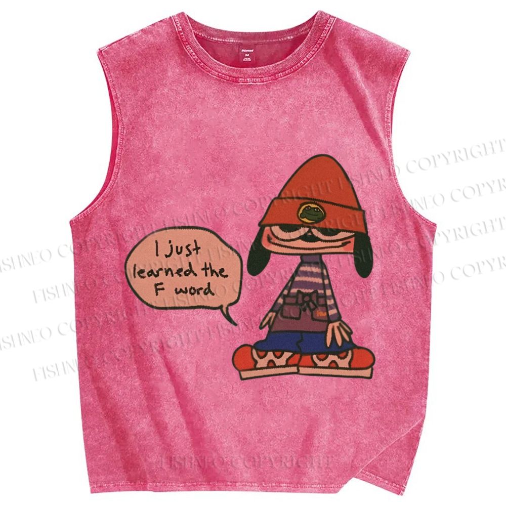 Unisex PaRappa the Rapper Printed Washed Tank Top