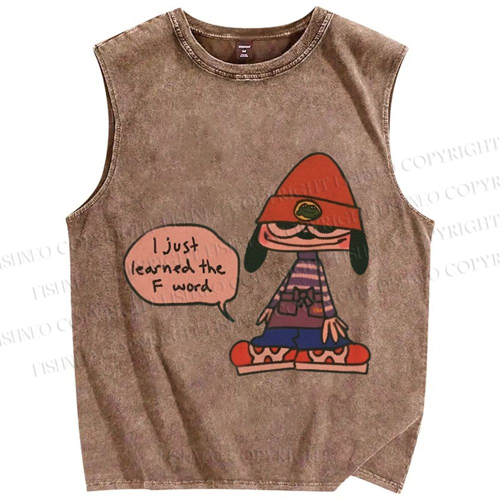 Unisex PaRappa the Rapper Printed Washed Tank Top