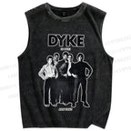 Unisex Pride Dyke Is Out Printed Washed Tank Top