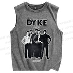 Unisex Pride Dyke Is Out Printed Washed Tank Top