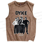 Unisex Pride Dyke Is Out Printed Washed Tank Top