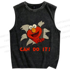 Unisex Sesame Street Can Do It Printed Washed Tank Top