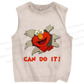 Unisex Sesame Street Can Do It Printed Washed Tank Top