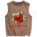 Unisex Sesame Street Can Do It Printed Washed Tank Top