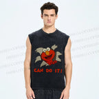 Unisex Sesame Street Can Do It Printed Washed Tank Top