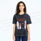 Unisex Skateboard Printed Washed Tee