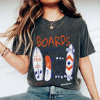 Unisex Skateboard Printed Washed Tee