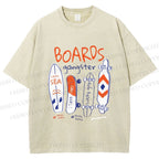 Unisex Skateboard Printed Washed Tee