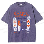 Unisex Skateboard Printed Washed Tee