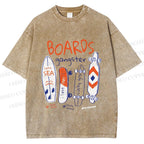 Unisex Skateboard Printed Washed Tee