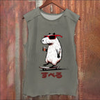 Vintage Japanese Capybara Skating Washed Tank Top