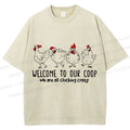 Unisex Rooster Welcome To Our Coop Chicken Printed Washed Tee