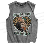 Unisex Pride Fall In Love Not In Line Printed Washed Tank Top