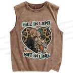 Unisex Pride Fall In Love Not In Line Printed Washed Tank Top