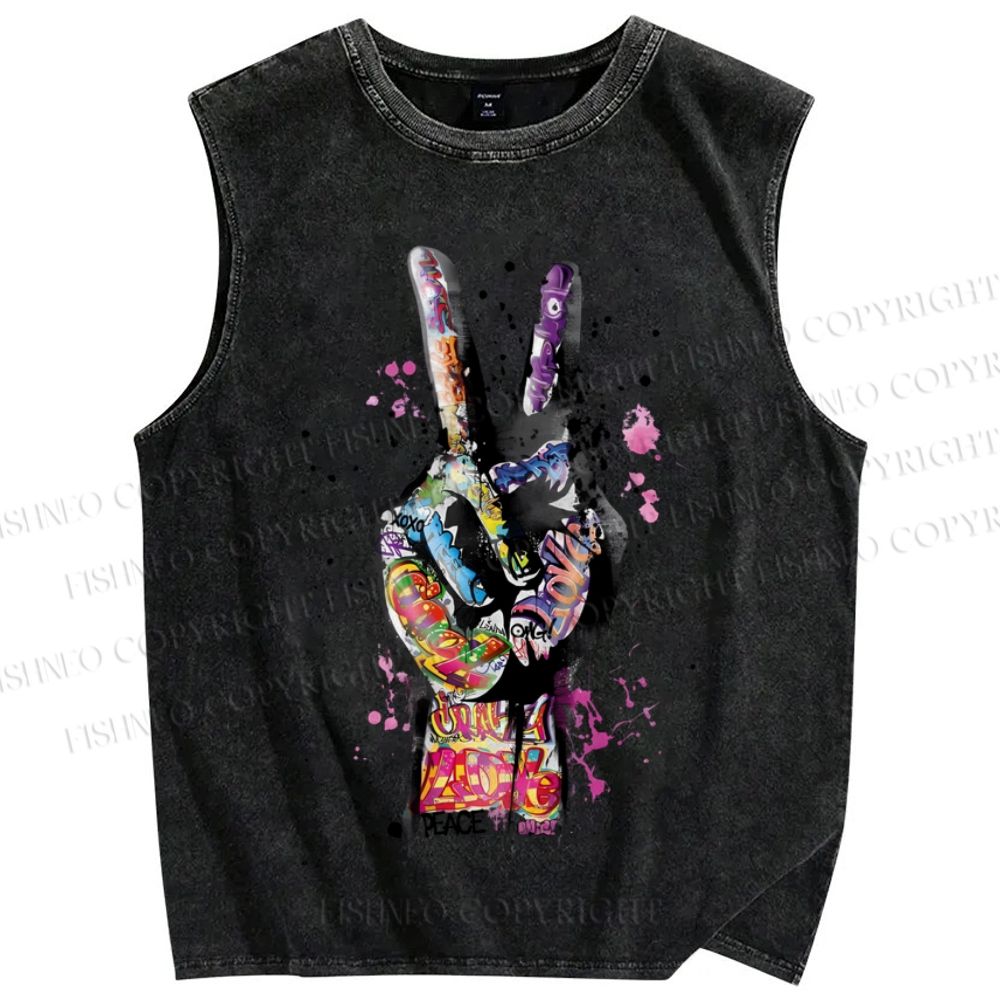 Unisex Pride Love Printed Washed Tank Top