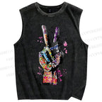 Unisex Pride Love Printed Washed Tank Top