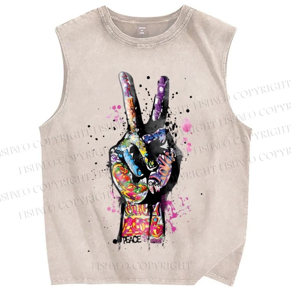 Unisex Pride Love Printed Washed Tank Top