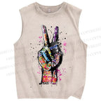 Unisex Pride Love Printed Washed Tank Top