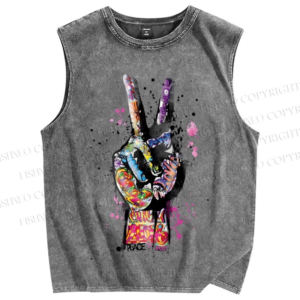 Unisex Pride Love Printed Washed Tank Top