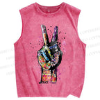 Unisex Pride Love Printed Washed Tank Top