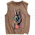 Unisex Pride Love Printed Washed Tank Top