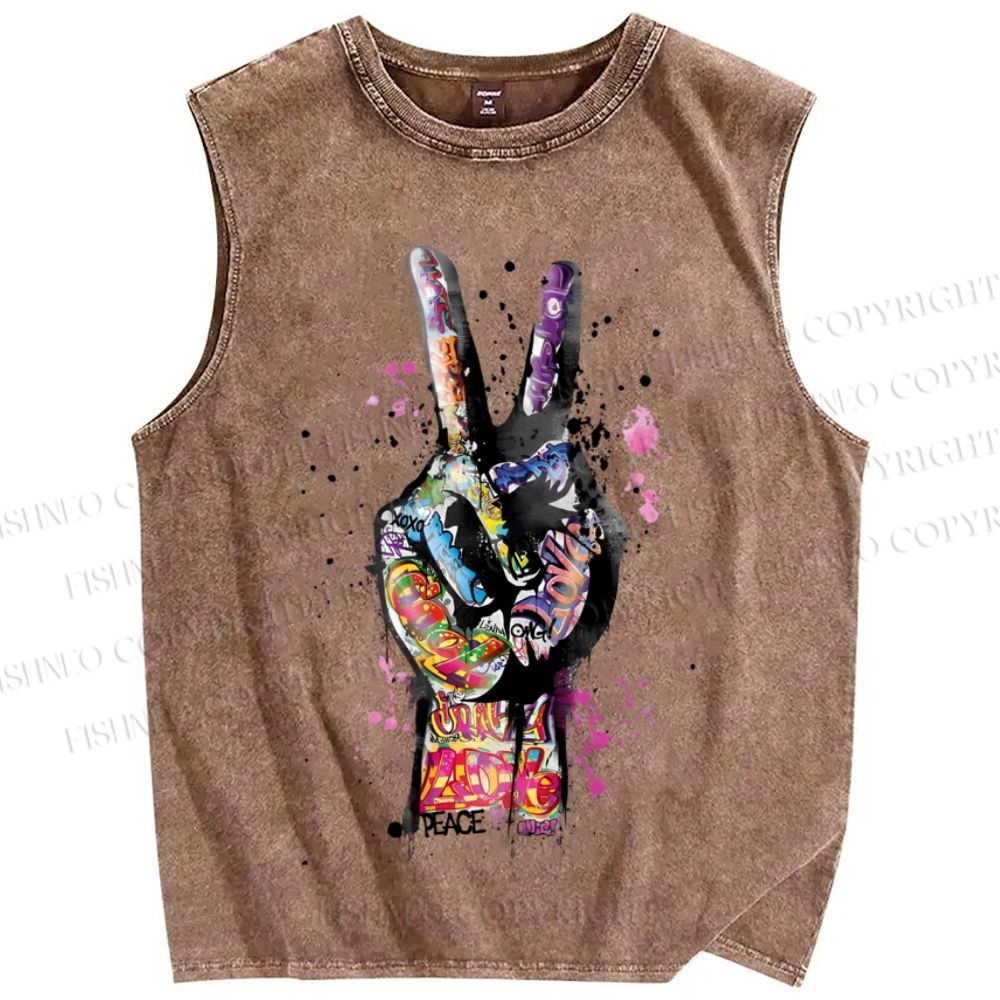Unisex Pride Love Printed Washed Tank Top