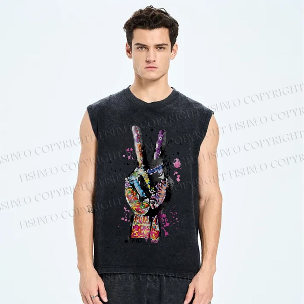 Unisex Pride Love Printed Washed Tank Top