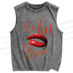 Unisex Red Hot Chili Pepper Printed Washed Tank Top