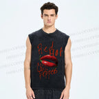 Unisex Red Hot Chili Pepper Printed Washed Tank Top