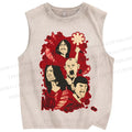 Unisex Red Hot Chili Pepper Graffiti Printed Washed Tank Top