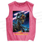 Unisex Terminator Poster Printed Washed Tank Top