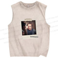 Unisex Terminator Polaroid Printed Washed Tank Top