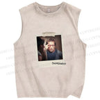 Unisex Terminator Polaroid Printed Washed Tank Top