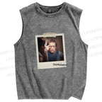 Unisex Terminator Polaroid Printed Washed Tank Top