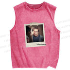 Unisex Terminator Polaroid Printed Washed Tank Top