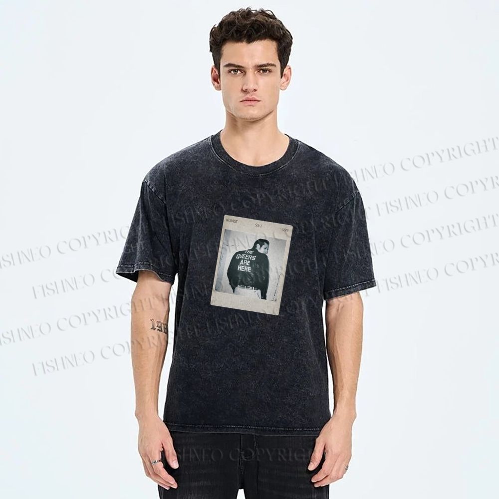 Unisex Pride Polaroid The Queers Are Here  Printed Washed Tee