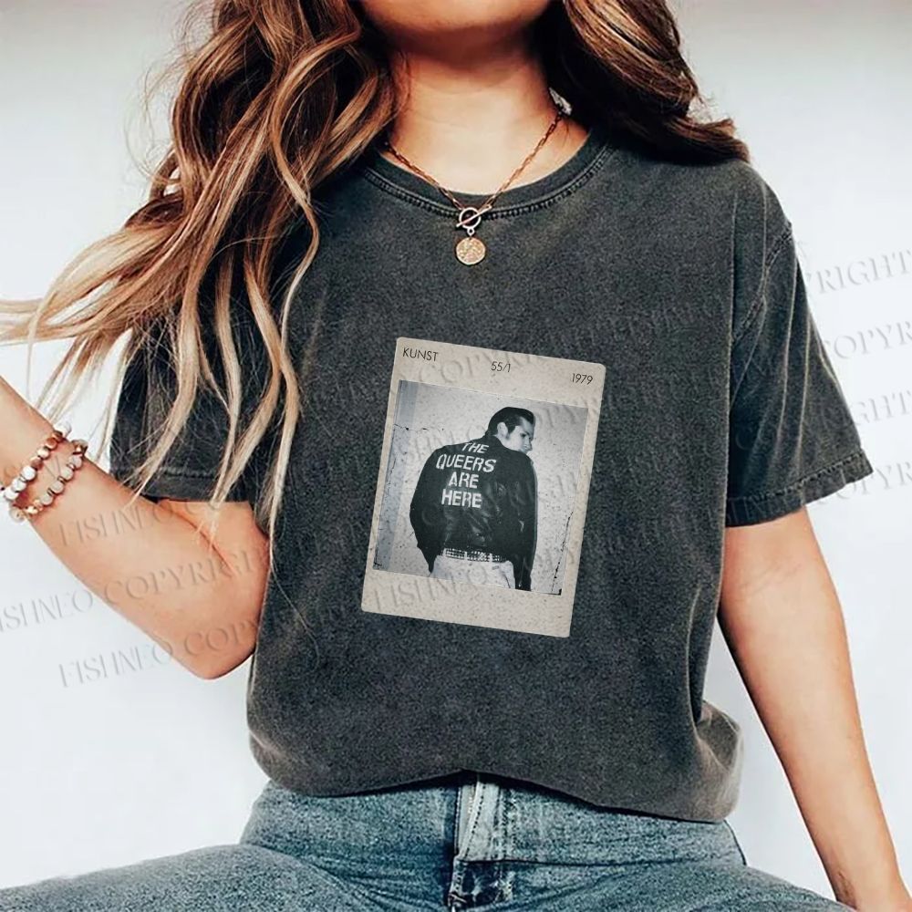 Unisex Pride Polaroid The Queers Are Here  Printed Washed Tee