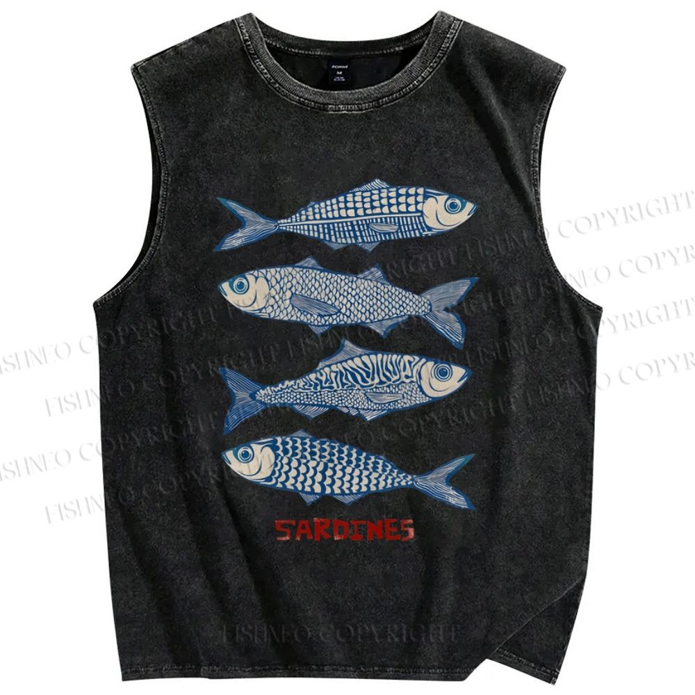Unisex Printed Washed Tank Top