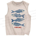 Unisex Printed Washed Tank Top