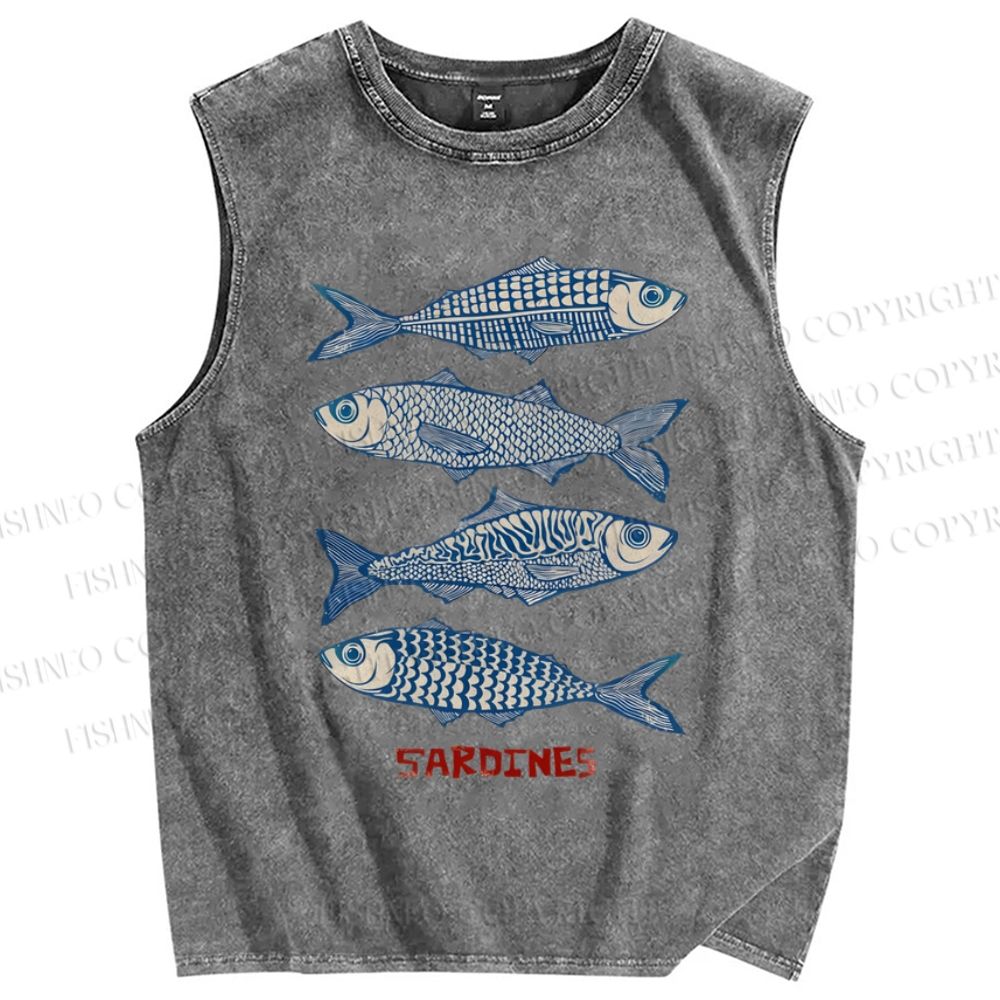 Unisex Printed Washed Tank Top
