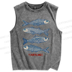 Unisex Printed Washed Tank Top