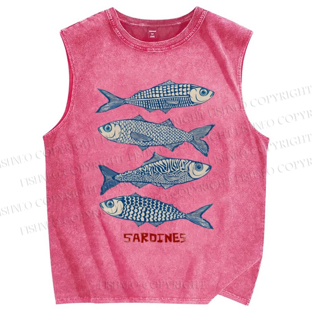 Unisex Printed Washed Tank Top
