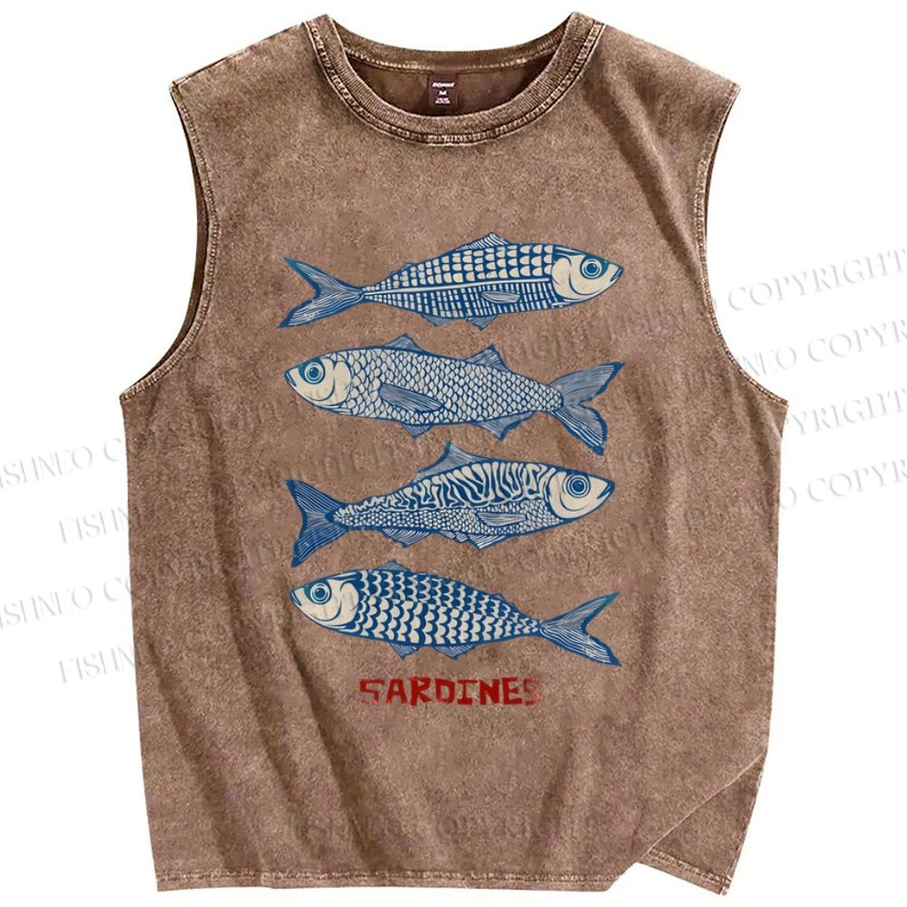 Unisex Printed Washed Tank Top