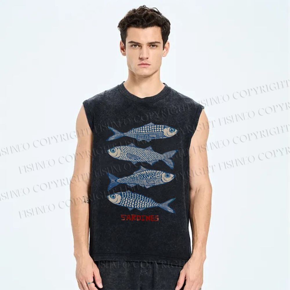 Unisex Printed Washed Tank Top